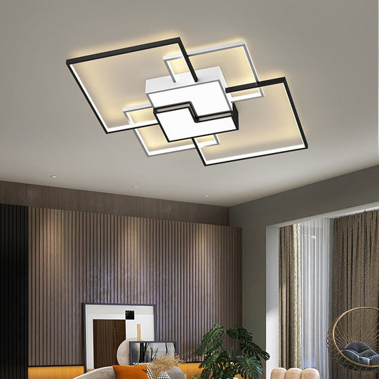 Postmodern Minimalist Living Room Chandeliers Creative Aluminum Bedroom Lamp Led Art Study Ceiling