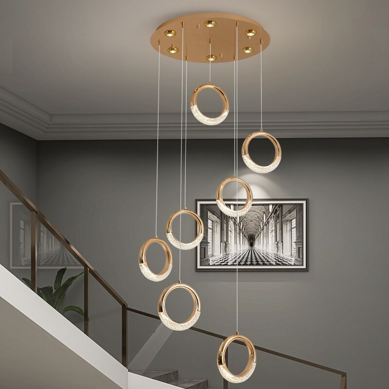 Nordic Pendant Lamps Bedroom Bedside Bar Restaurant Lights Villa Duplex Staircase Creative Designer