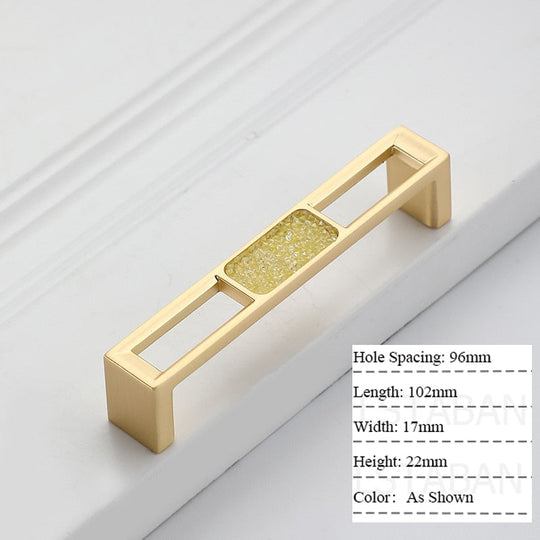 Zinc Alloy Gold Diamond Cabinet Knobs Kitchen Door Handles Drawer Cupboard Handle For Furniture