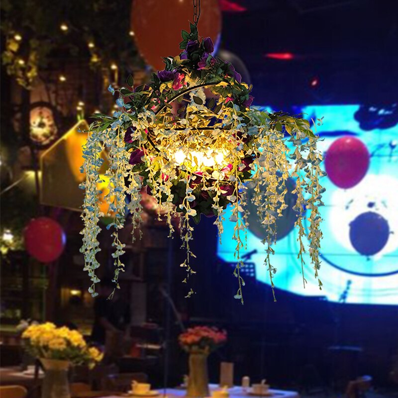 Simulation Of Green Plants And Flowers Pendant Light Theme Bar Restaurant Barbecue Hot Pot