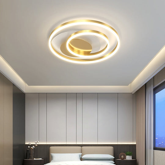 Master Bedroom Chandelier Gold/Black Creative Personality Romantic Led Ceiling Lights Round Simple
