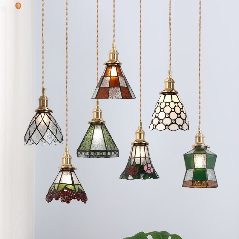 New Nordic Glass Led Pendant Lights Fixtures Copper Bedroom Dinning Room Restaurant Modern Hanging