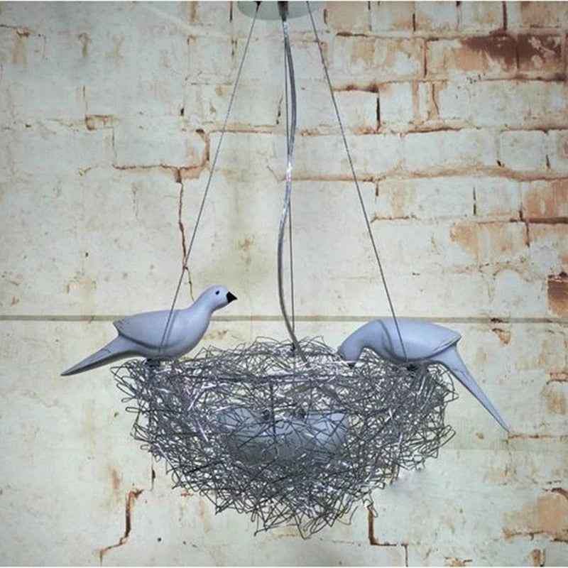 Nordic Creative Aluminum Wire Bird Nest Pendant Lights For Bedroom Hallway Children Room Restaurant