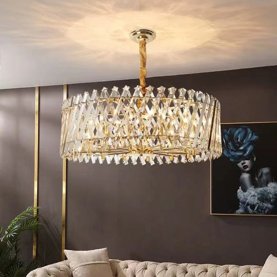 Nordic Luxury Gold Crystal Led Ceiling Lamp - Dimmable Chandelier For Home Decor & Dining Room