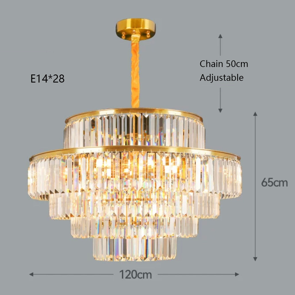 Remote - Controlled Led Crystal Ceiling Chandelier - Modern Home Decor Lighting For Living Room &