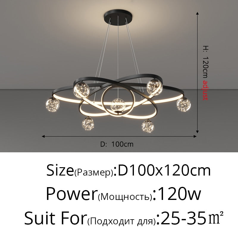 Modern Simple Chandeliers Living Bedroom Dining Room Pendant Lights Ring Home Indoor Lighting Decor