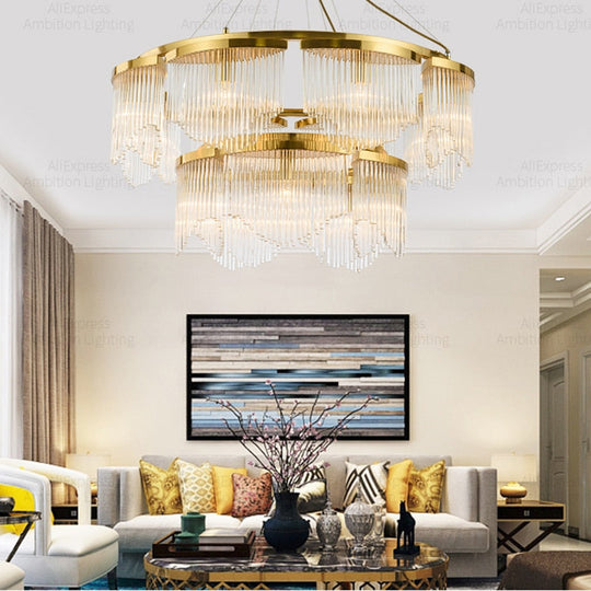 Lustrous Allure: Stainless Steel Crystal Led Chandeliers For Luxurious Spaces Chandelier