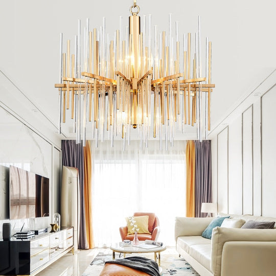 Ceiling Chandelier Lustre/Lampara Techo Led/Home Decor Decoration Mansion /Gold Crystal Chandeliers