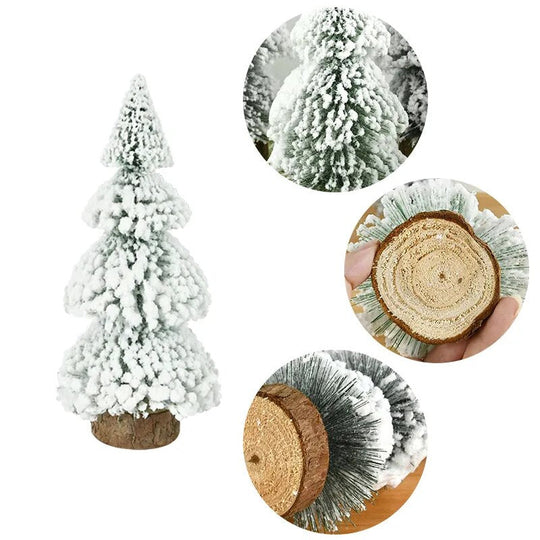 Mini Small Christmas Tree Desktop Decoration Cedar Needle Xmas New Year Home Decor Diy Ornament