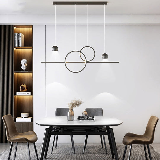 New Modern Simple Led Dimming Chandelier Lights Living Dining Room Bedroom Villa Apartment Hall