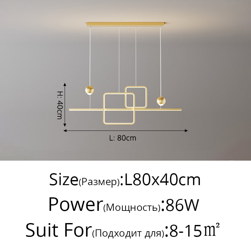 New Modern Simple Led Dimming Chandelier Lights Living Dining Room Bedroom Villa Apartment Hall