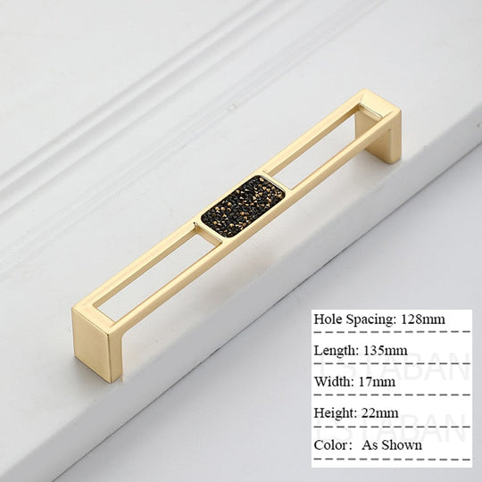 Zinc Alloy Gold Diamond Cabinet Knobs Kitchen Door Handles Drawer Cupboard Handle For Furniture