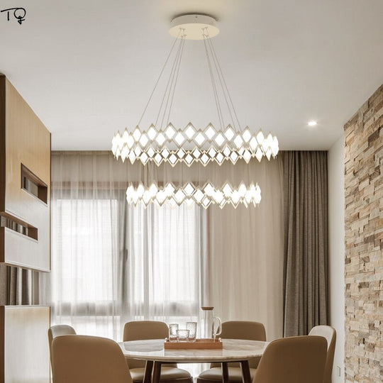 Nordic Ins Postmodern Simple Led Ring Chandeliers Lighting Lustre Designer Living Room Office