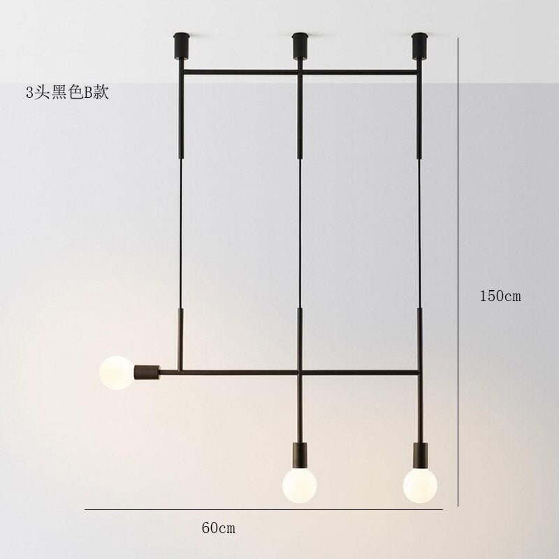 Modern Chandelier Lights Gold Black Long Bar Led Designer Nordic Loft Lustre Industriel Avize Light