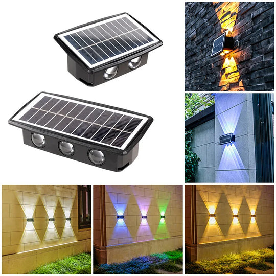 High Brightness Solar Wall Lamp Outdoor Waterproof Viewing Light Villa Courtyard Garden Upper And