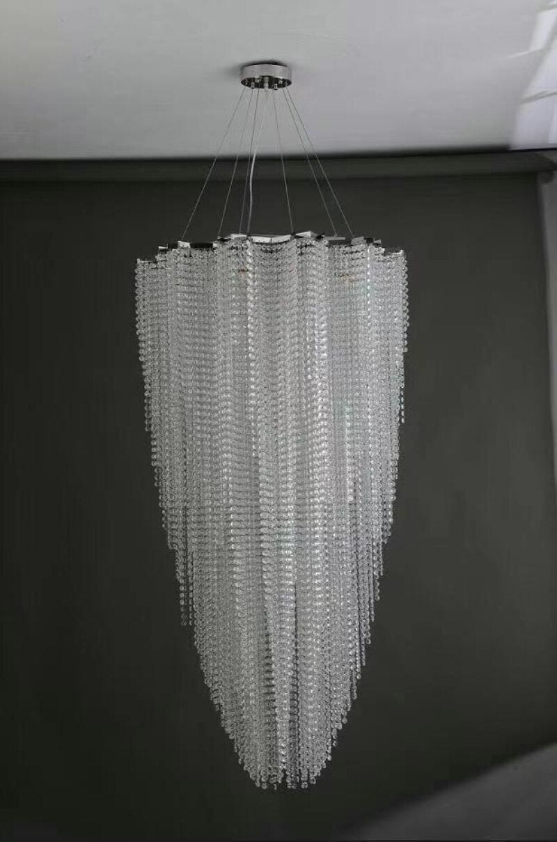 Luxury Crystal Chandelier For High Ceiling Living Room Lighting K9 Hotel Lobby Project Custom