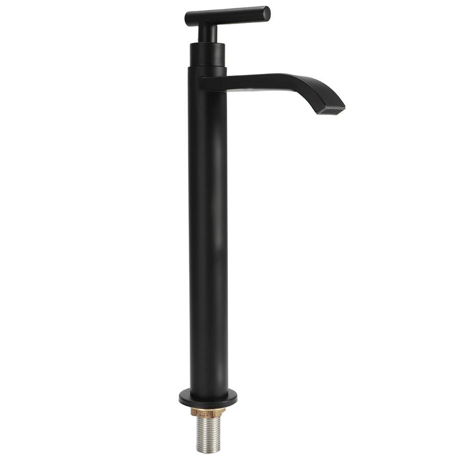 G1/2 304 Stainless Steel Water Tap Single Cold Washbasin Sink Faucet Countertop Basin Black Kitchen