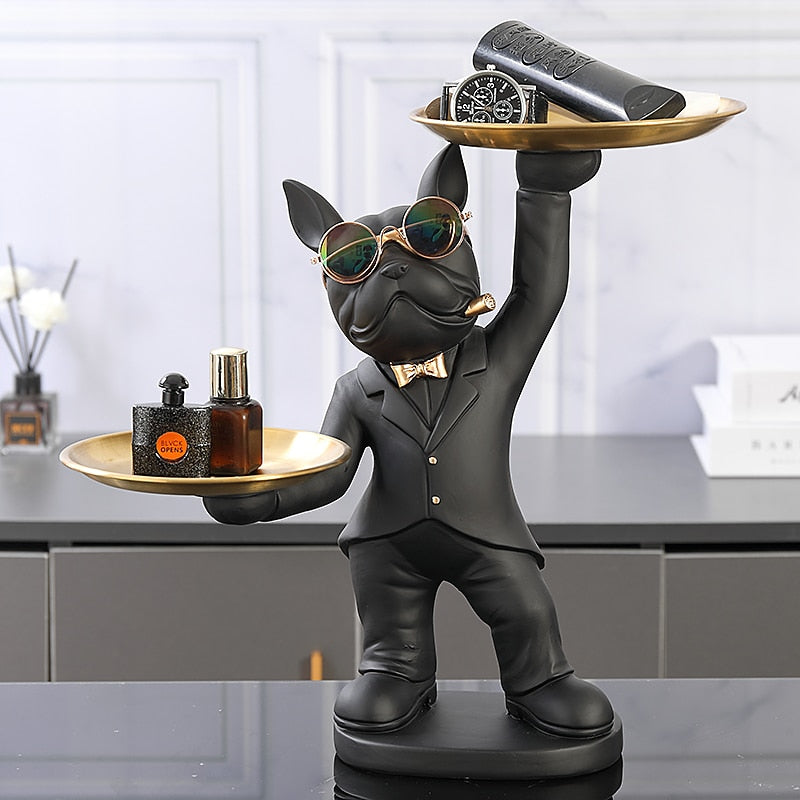 French Bulldog Resin Statue - Decorative Sculpture For Home Animal Figurine Decor Essentials