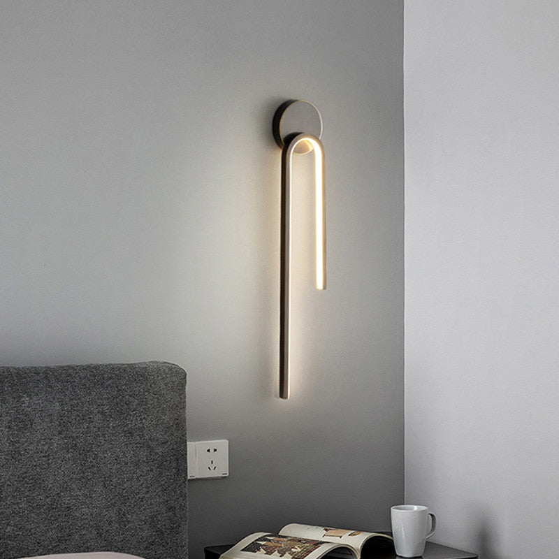 Modern Minimalism Led Wall Lamp For Indoor Home Bedroom Fixture Black Gold Lights Living Room