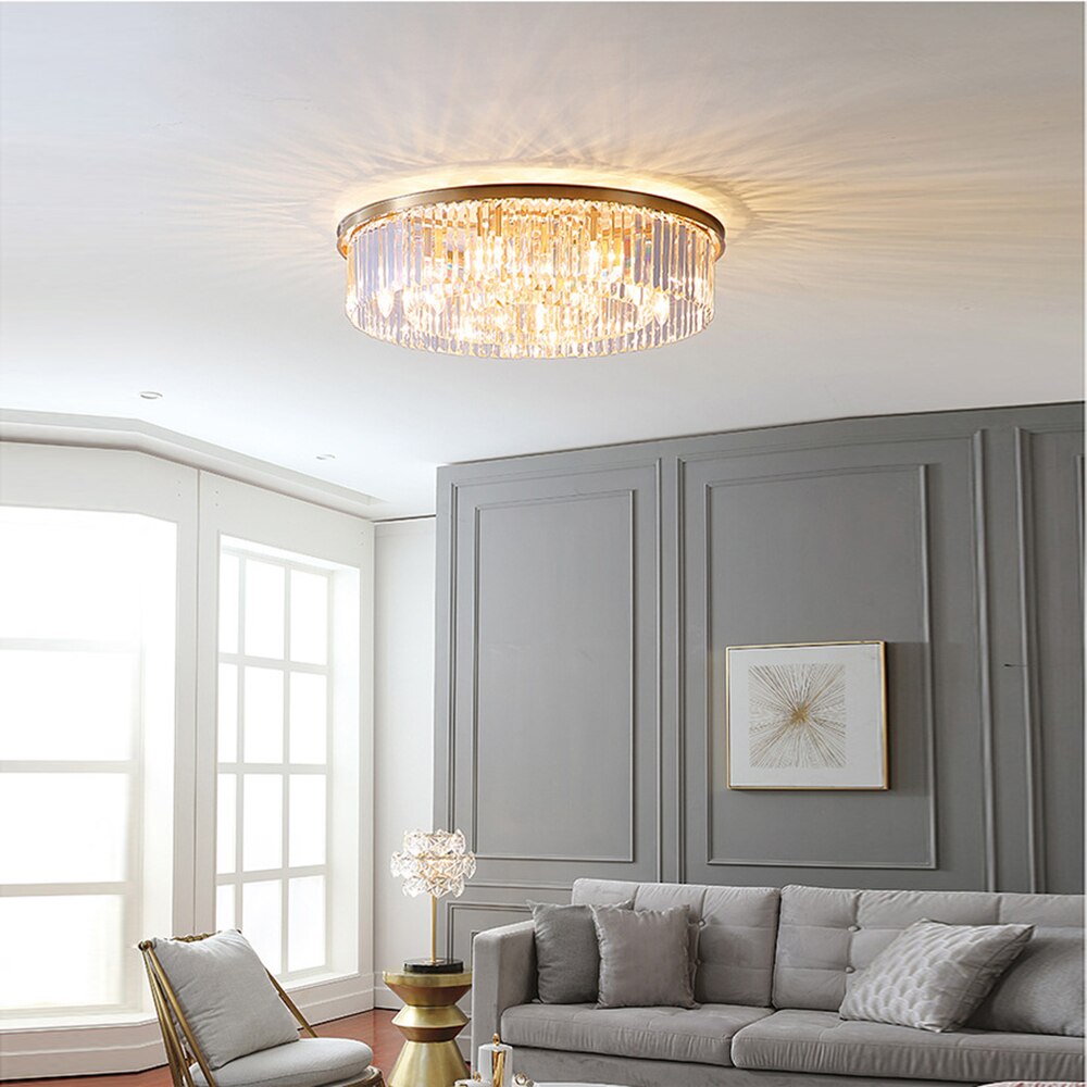 Remote - Controlled Led Crystal Ceiling Chandelier - Modern Home Decor Lighting For Living Room &