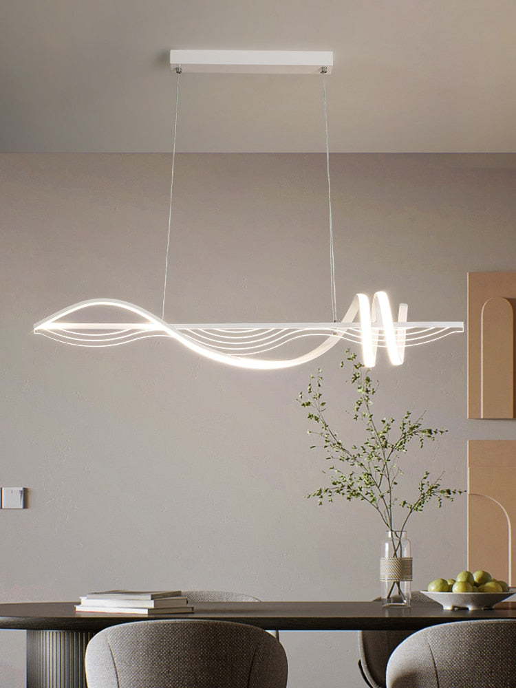 Modern Minimalist Nordic Dining Table Led Chandelier Decoration Apartment Luster Lamp Pendant