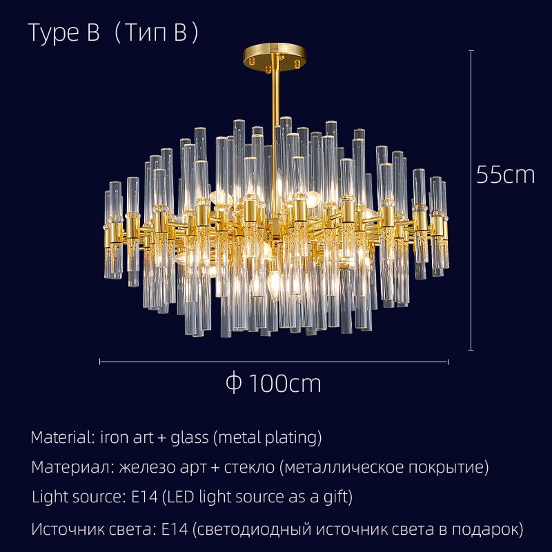 Ceiling Chandelier Lustre/Lampara Techo Led/Home Decor Decoration Mansion /Gold Crystal Chandeliers