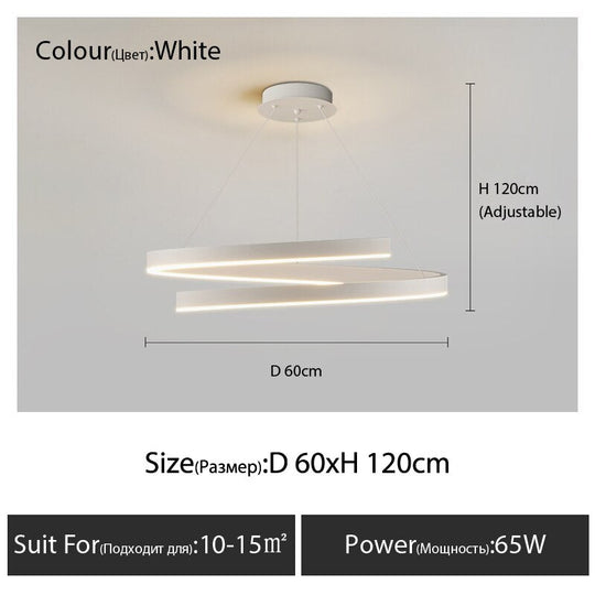 Dining Room Chandelier Master Bedroom Light Modern Minimalist Living Dining Table Round Lamps White