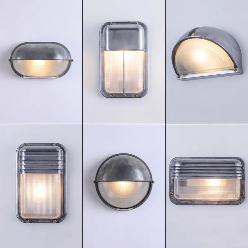 Outdoor Retro Led Wall Lamp E27 Industrial Vintage Ip65 Waterproof Glass Ceiling Sconce Bathroom