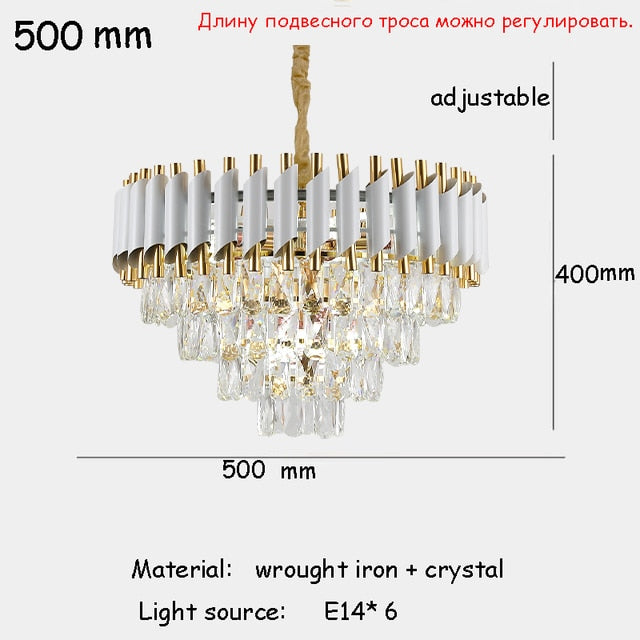 Nordic Luxury Crystal Chandelier E14 Living Room Ceiling Lamp Kitchen Hotel Lighting Art Home