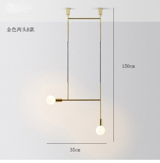 Modern Chandelier Lights Gold Black Long Bar Led Designer Nordic Loft Lustre Industriel Avize Light