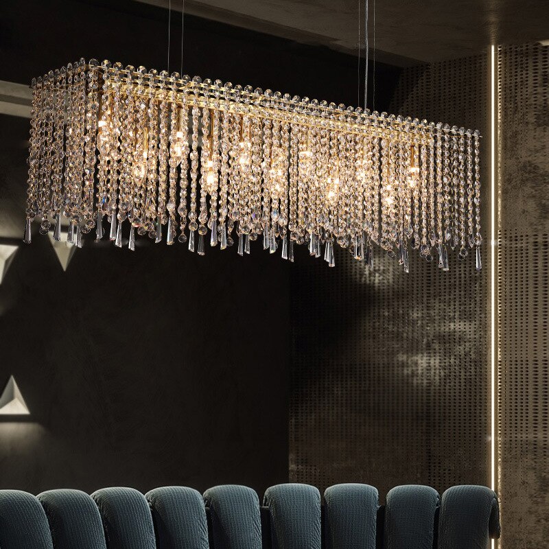 Modern Crystal Chandelier For Parlor Dining Room Kitchen Bedroom Lighting Fixtures E14 Bulb Gold