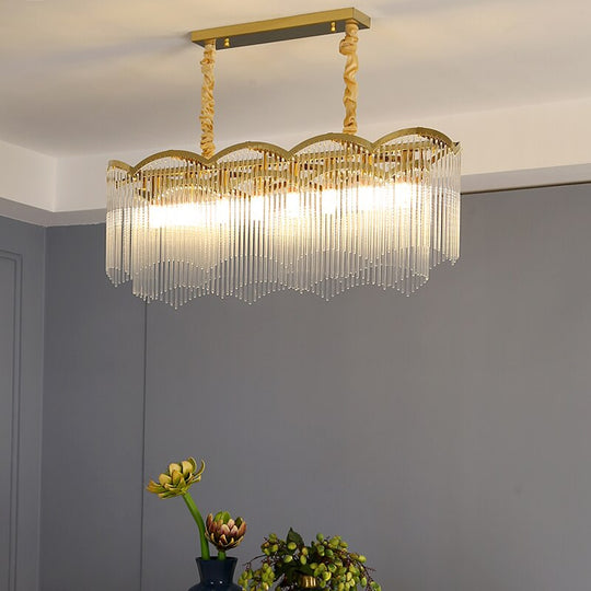 Luxe Serenity: Post - Modern Minimalist Crystal Glass Chandeliers For Elegant Spaces Chandelier