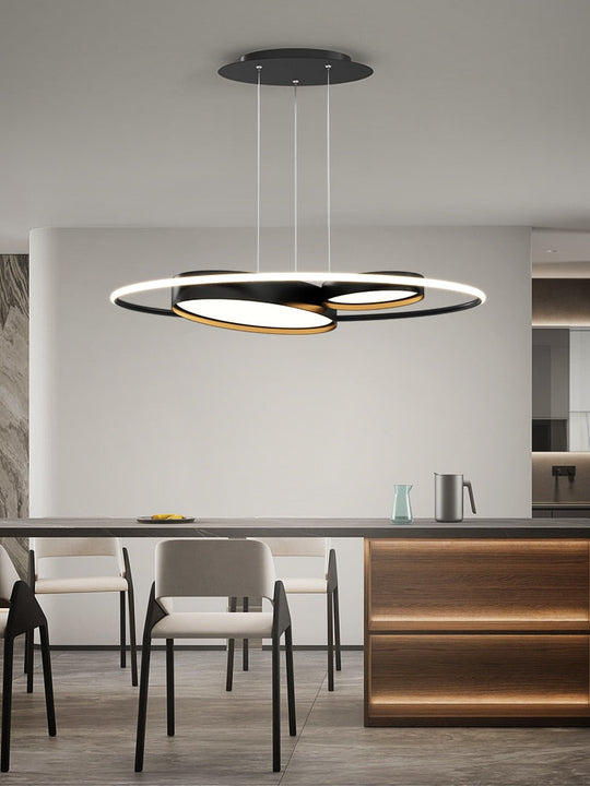 Modern Minimalist Pendant Light White/Black Living Room Dining Kitchen Round Indoor Lighting