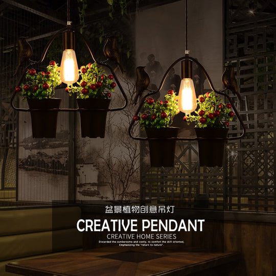 Retro Plant Industrial Style Creative Personality Clothing Store Milk Tea Shop Restaurant Clear Bar