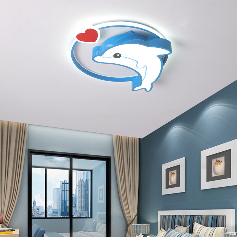 Ceiling Lights For Baby Girl Boy Children Kids Room Light Whale Dolphin Heart Shape Bedroom Ceiling