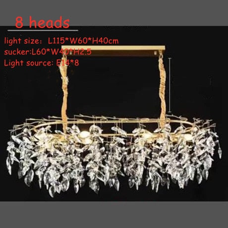 Modern Led Crystal Chandelier Lighting Luxury Home Decor Lamp For Living Room Hotel Hall Villa Art