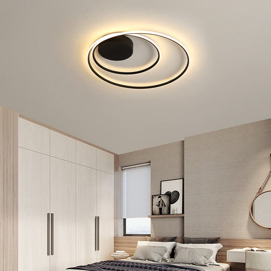 Nordic Led Ring Chandeliers Bedroom Main Lamp Simple Modern Personality Creative Lighting Art