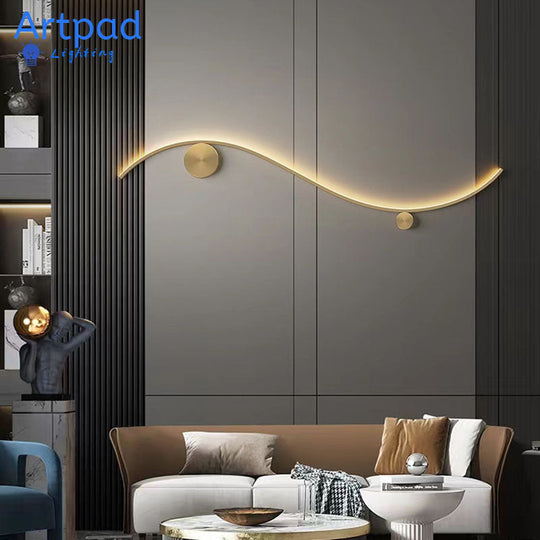 Nordic All Copper Led Wall Light Gold Black Lamp