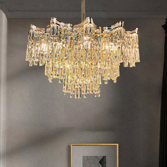 Light Luxury Crystal Lamp Livingroom Chandelier Personality Atmosphere New Hall Living And Dining
