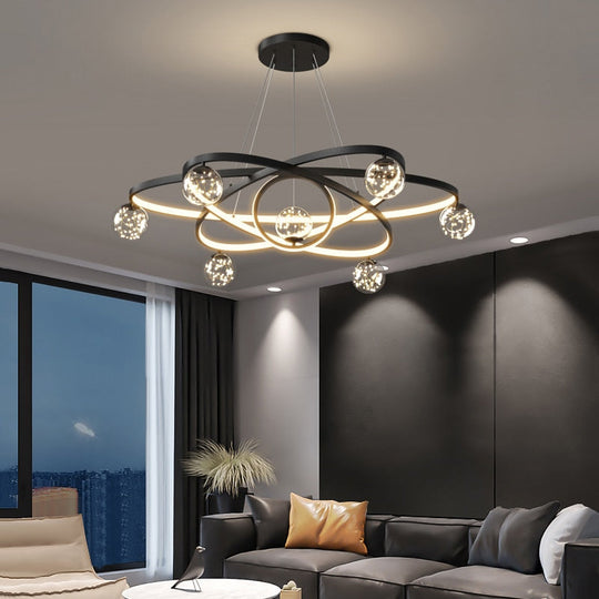 Modern Simple Chandeliers Living Bedroom Dining Room Pendant Lights Ring Home Indoor Lighting Decor