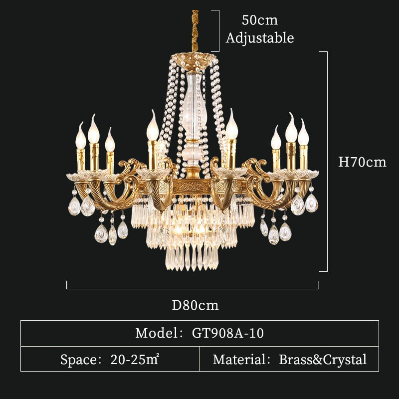 Éclat - High Quality French Contemporary Luxury All Copper Led Crystal Chandelier For Living Room