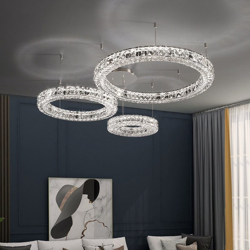 Modern Luxury 3 - Sides Design Crystal Led Chandelier Lighting Living Dining Room Lustre Chrome