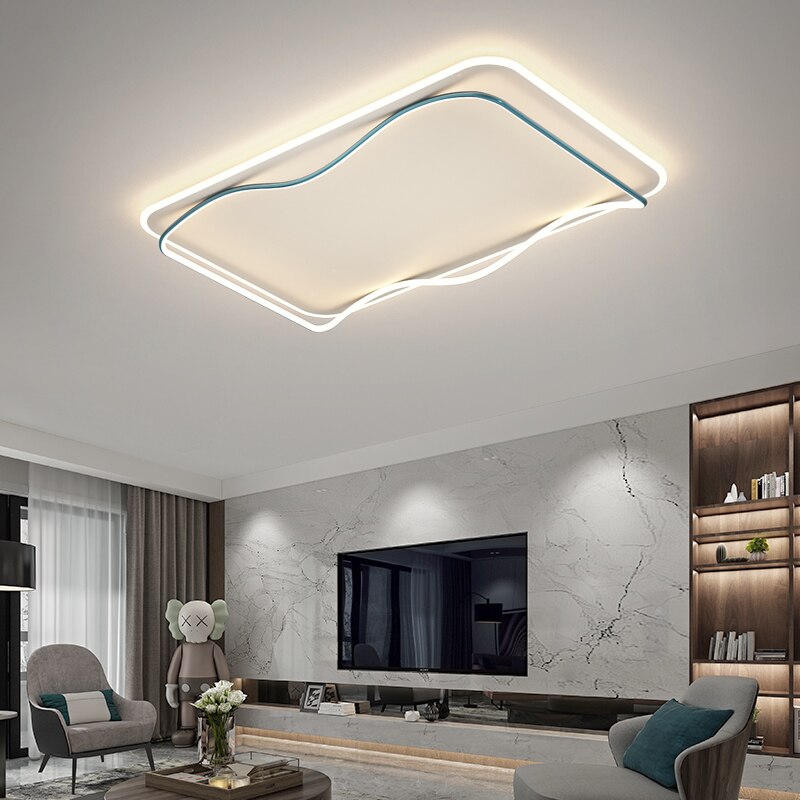 Full-Spectrum High-Display Living Room Chandeliers Rectangular Simple Atmosphere Minimalist Eye