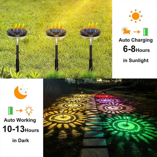 Garden Lights Solar Led Light Outdoor Rgb Color Changing Pathway Lawn Lamp For Decor Lamps Hanging