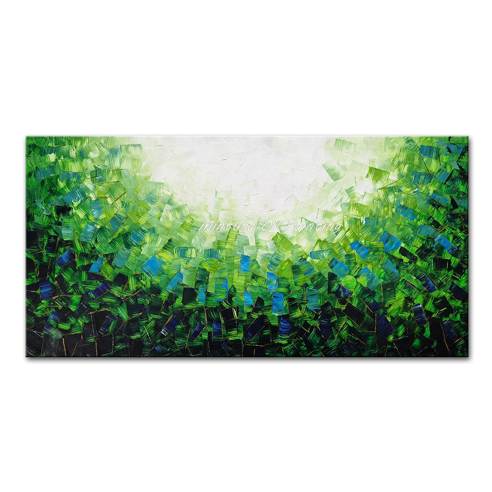 Handcrafted Large Abstract Oil Painting - Modern Home Decor Canvas Art 50X100Cm Unframed / Mt162342