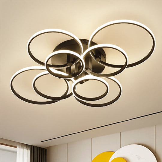 Modern Ring Round Led Ceiling Lamp For Dining Bedroom Living Room With Remote Control Nordic