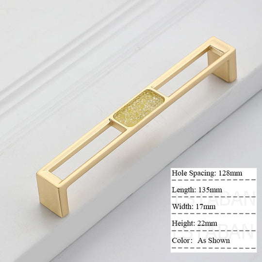 Zinc Alloy Gold Diamond Cabinet Knobs Kitchen Door Handles Drawer Cupboard Handle For Furniture