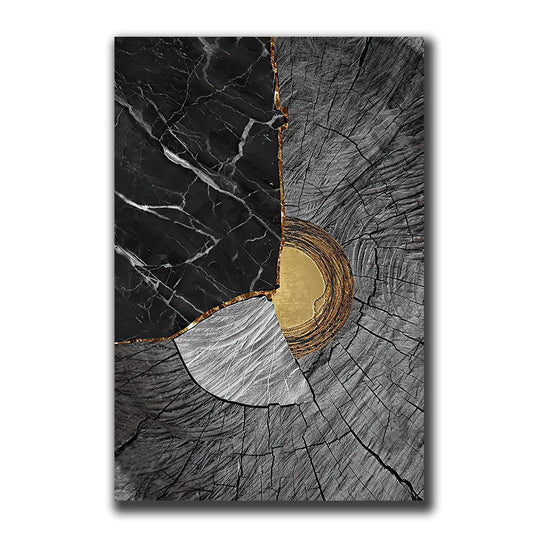 Golden Black Wood Texture Canvas Art - Modern Nordic Decor For Living Room 40Cmx50Cm(No Frame) / 18