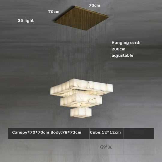 Retro Marble Rubik Cube Led Lustre Pendant Lights. Hanging Lamps For Ceiling Suspension Luminaire