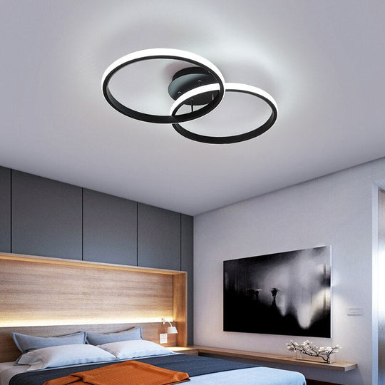 Nordic White Led Ceiling Lights For Living Room Dining Rings Lamps Kitchen Bedroom Indoor Fixture